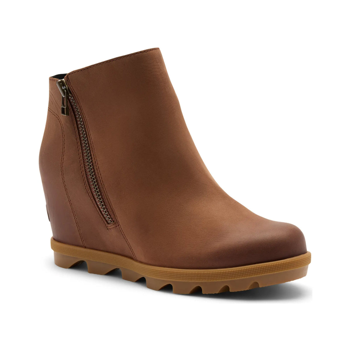 SOREL JOAN RHAPSODY ZIP WEDGE BOOT DARK AUBURN - WOMENS