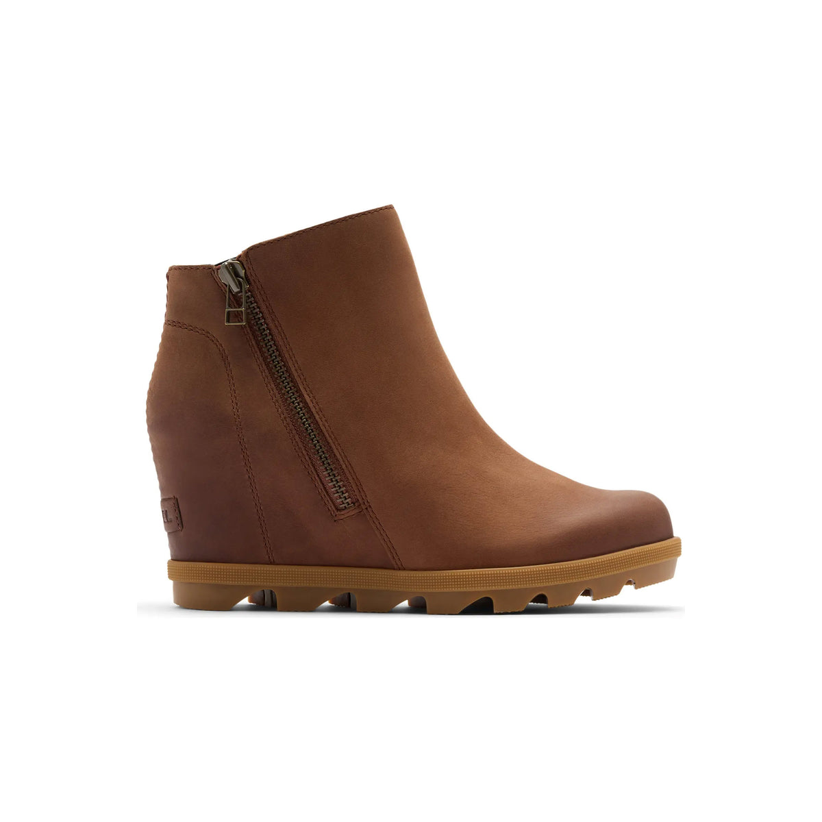 SOREL JOAN RHAPSODY ZIP WEDGE BOOT DARK AUBURN - WOMENS