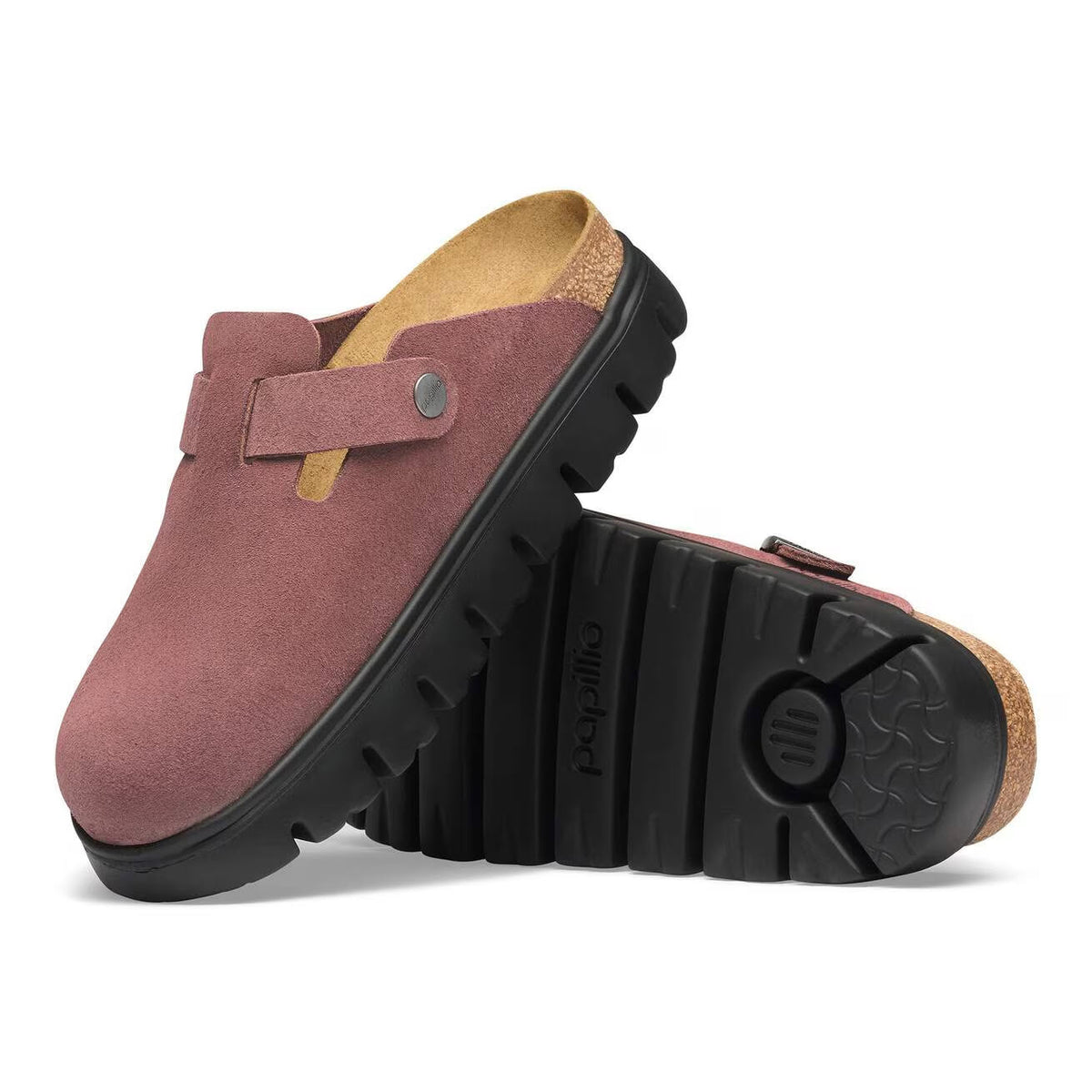 BIRKENSTOCK BOSTON CHUNKY CLOG SUEDE PEPPER - WOMENS