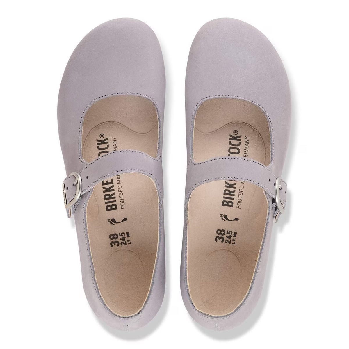 BIRKENSTOCK SANTA CLARITA MARY JANE NUBUCK LAVENDER SKY - WOMENS