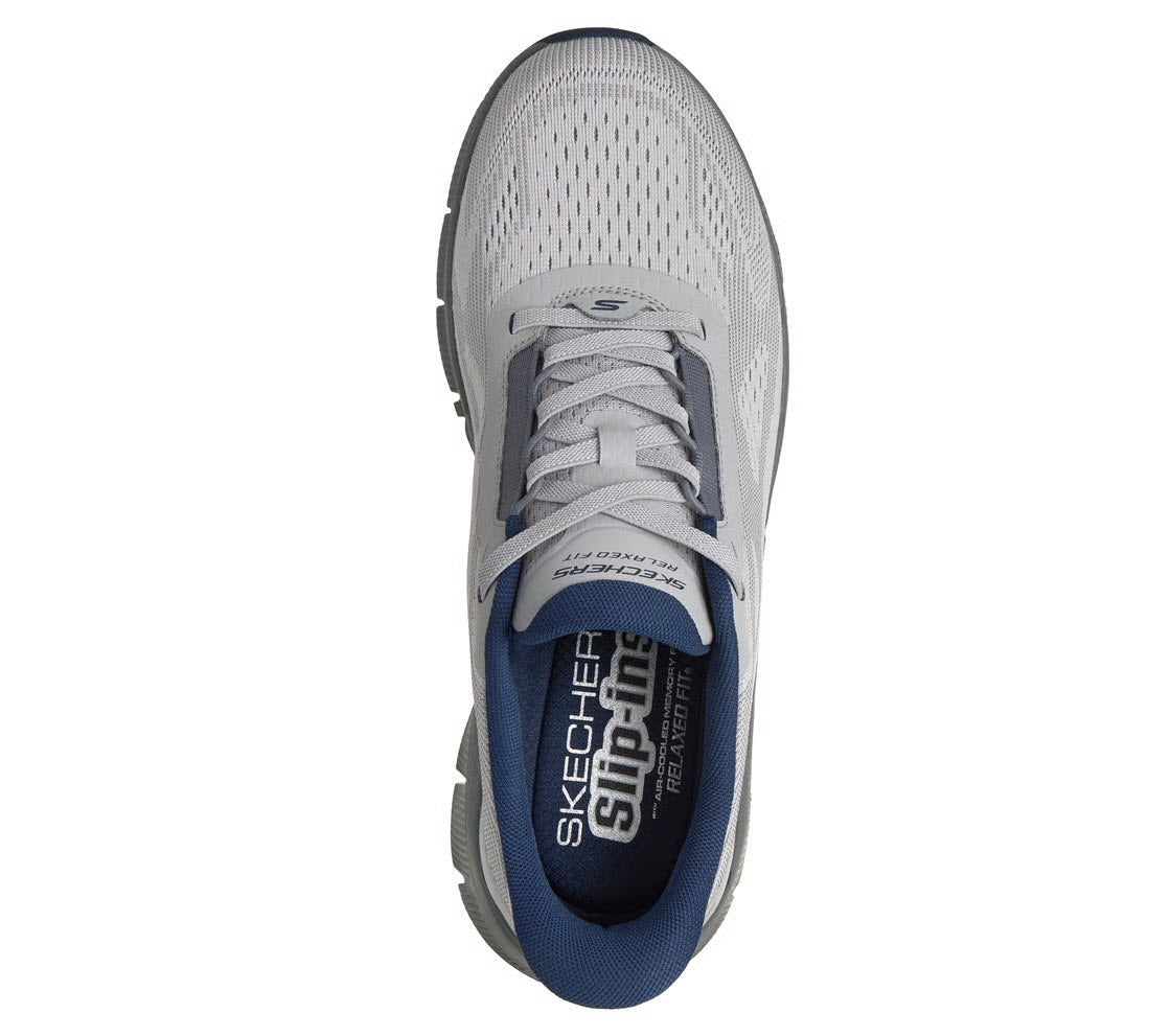 SKECHERS RELAXED FIT FLEX ZAYDER GRAY NAVY - MENS