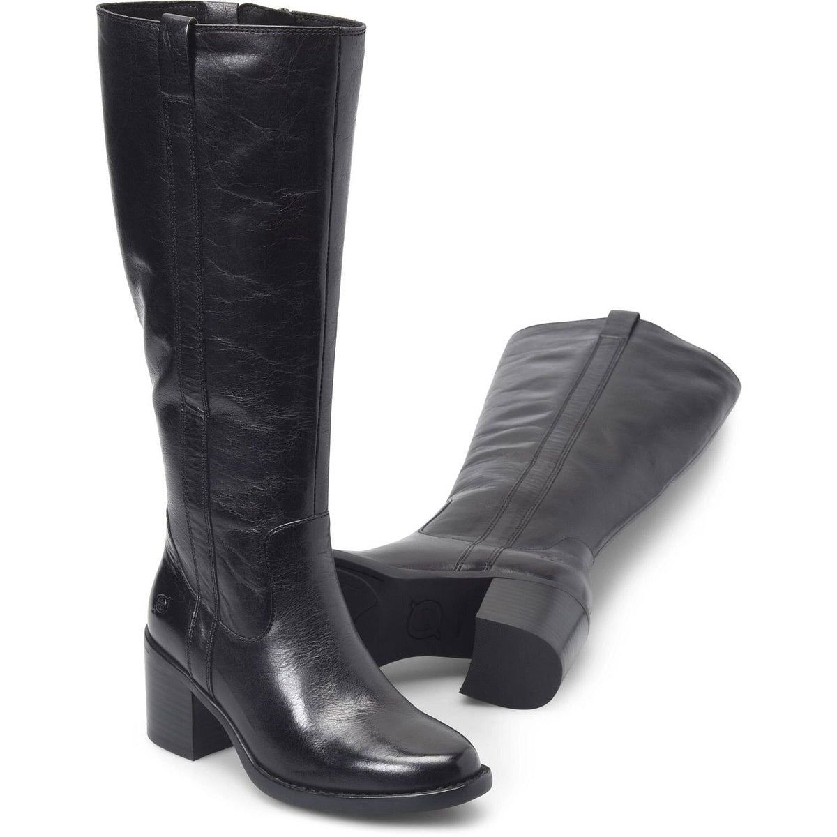 BORN HARDING TALL BOOT LEATHER BLACK - WOMENS