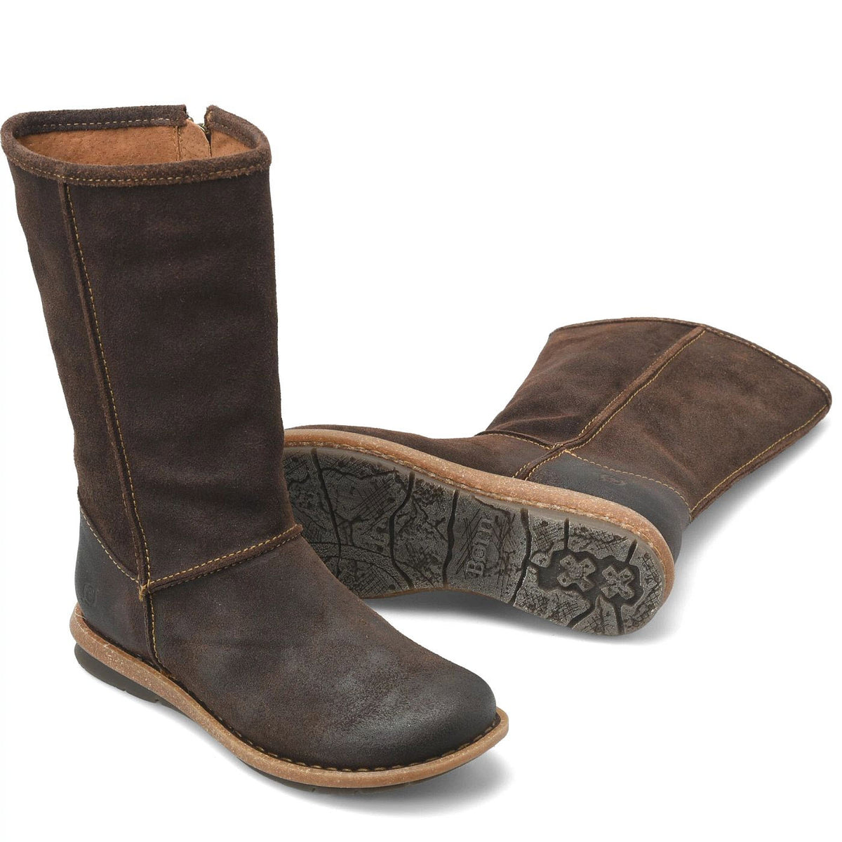 BORN SALEE DISTRESSED SUEDE CHOCOLATE - WOMENS