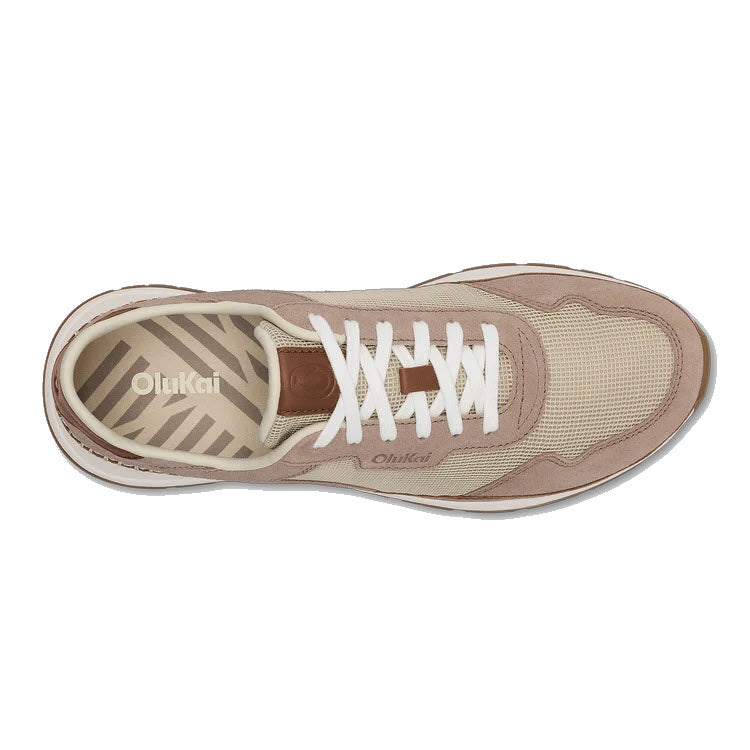 OLUKAI KOKE ECRU TAUPE GREY SNEAKER - MENS
