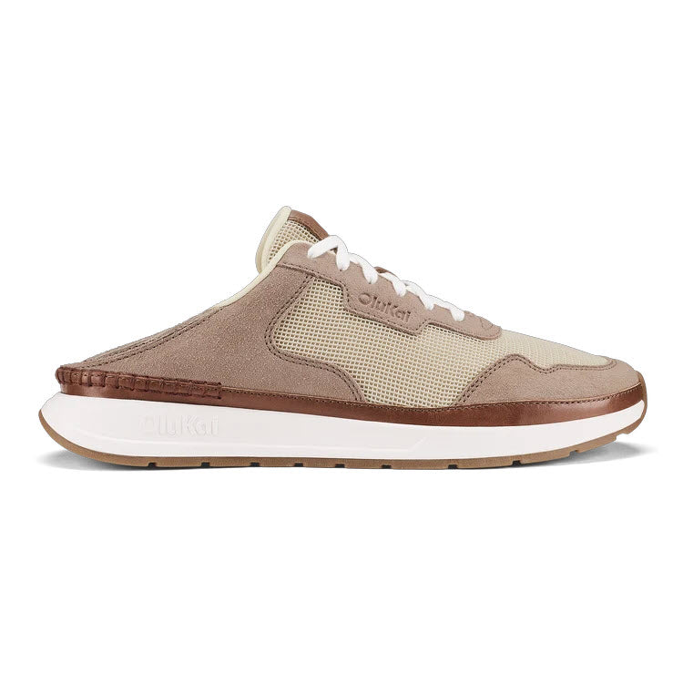 OLUKAI KOKE ECRU TAUPE GREY SNEAKER - MENS