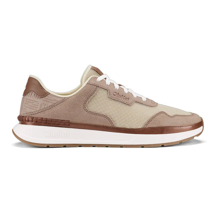 OLUKAI KOKE ECRU TAUPE GREY SNEAKER - MENS