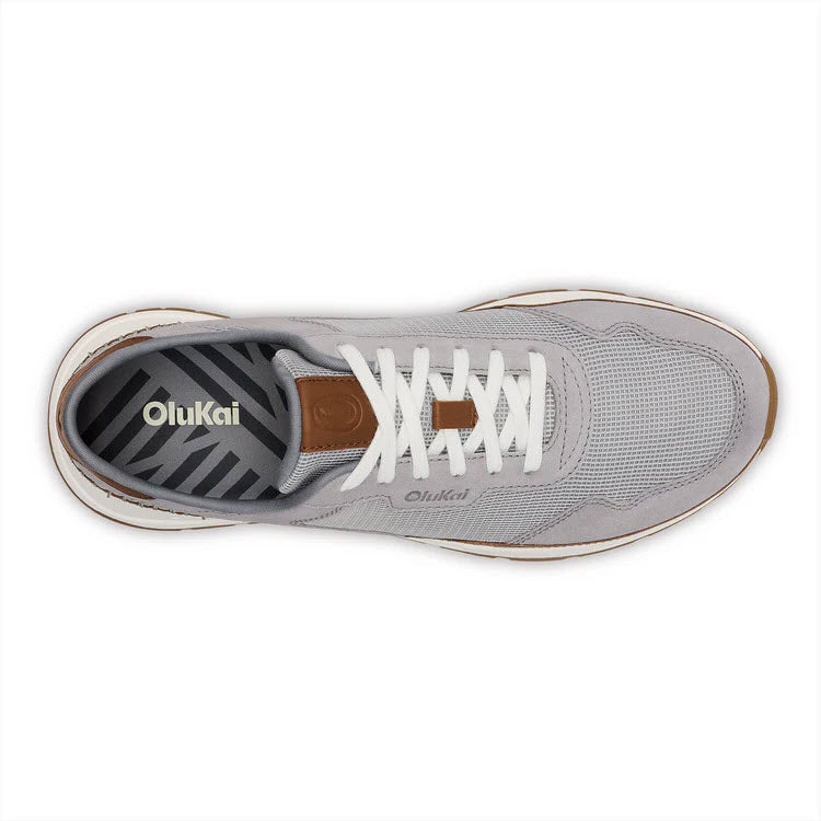 OLUKAI KOKE LIGHT GREY POI SNEAKER - MEN