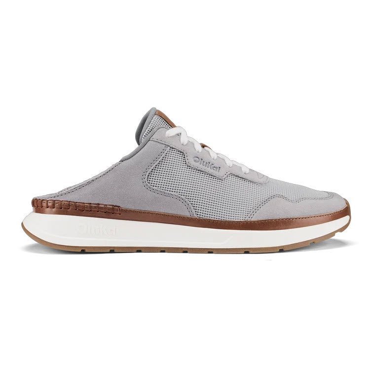 OLUKAI KOKE LIGHT GREY POI SNEAKER - MEN