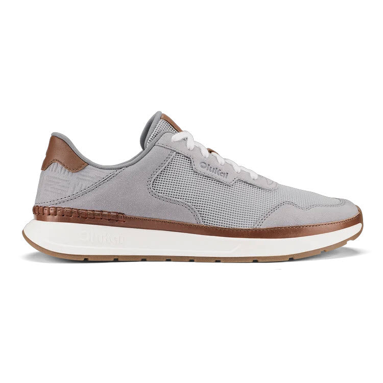 OLUKAI KOKE LIGHT GREY POI SNEAKER - MEN