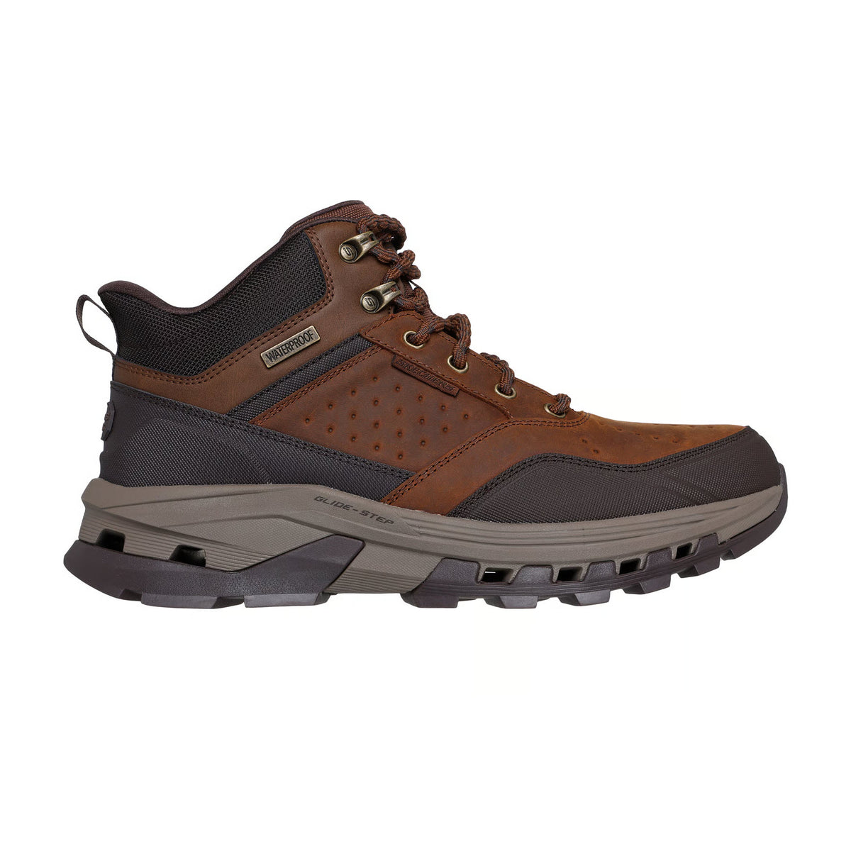 SKECHERS SLIP INS BRECKEN GLIDE STEP WP DARK BROWN - MENS