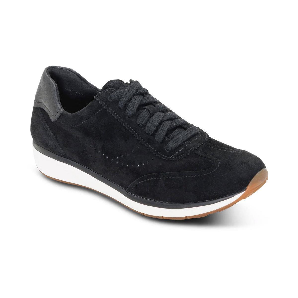 AETREX ATHENA SUEDE SNEAKER BLACK - WOMENS