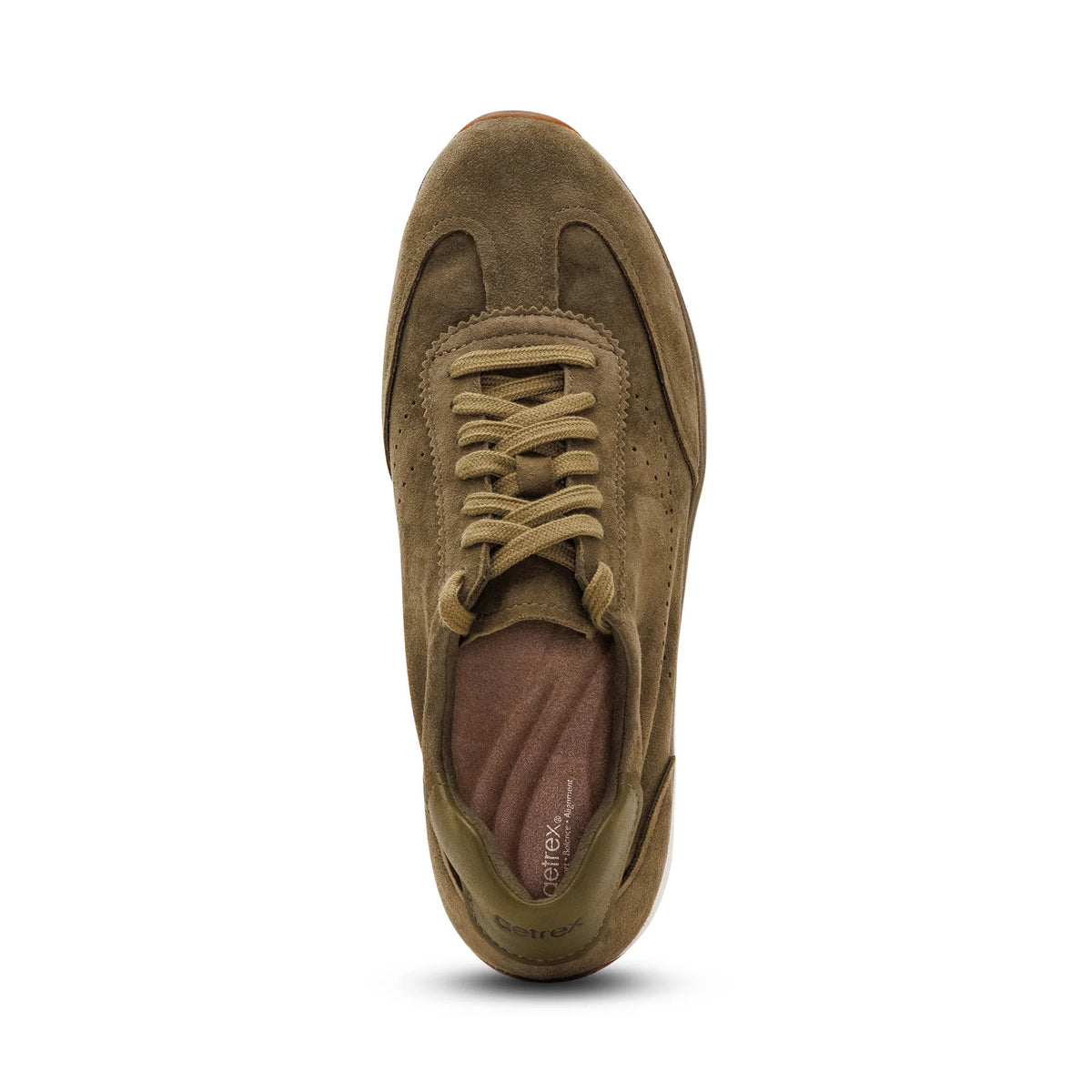 AETREX ATHENA SUEDE SNEAKER DARK OLIVE - WOMENS