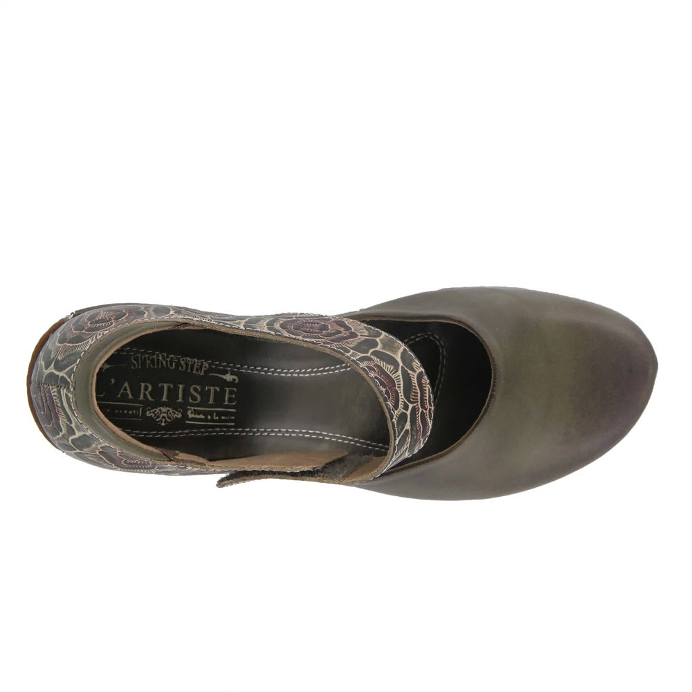 LARTISTE GLOSS PANSY MARY JANE OLIVE GREEN - WOMENS