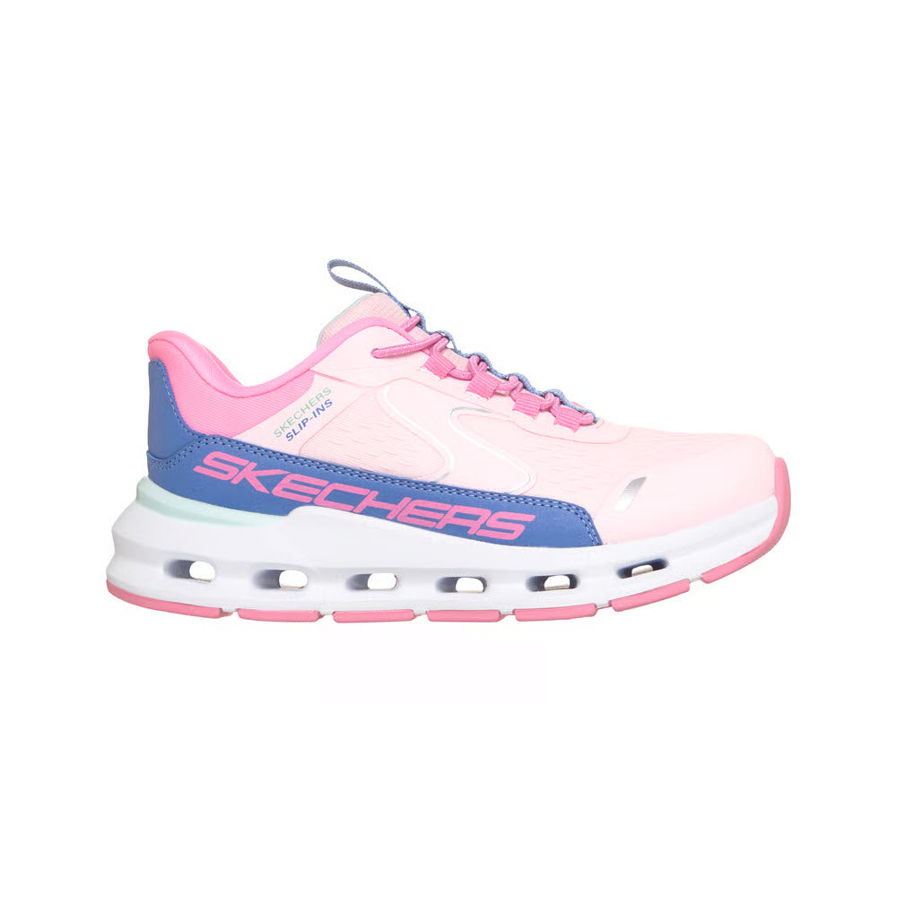 SKECHERS GLIDE STEP SLIP INS GRAY PINK - KIDS