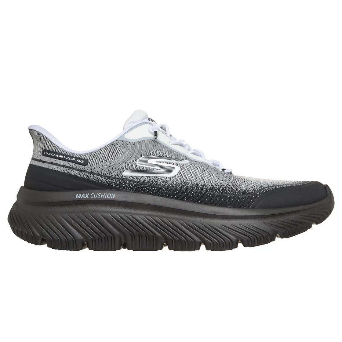 SKECHERS SLIP INS GO WALK MAX CUSHION BLACK/WHITE - MENS