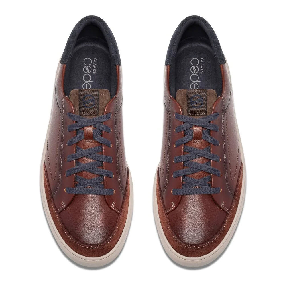 CLARKS CODE C TIE MAHOGANY LEATHER - MENS