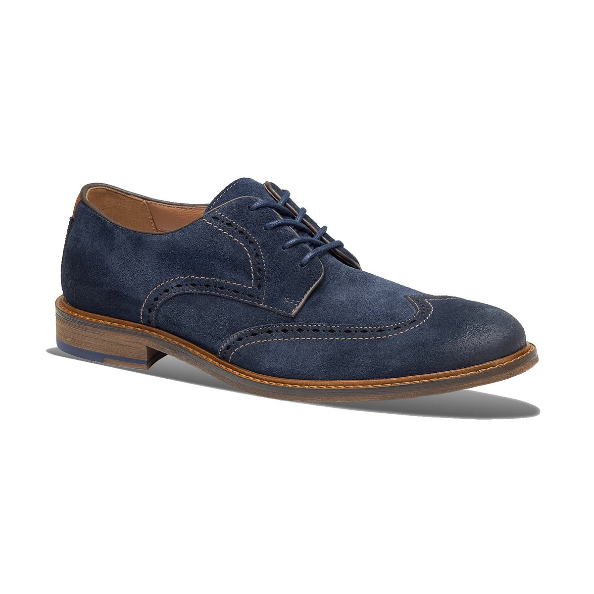 JOHNSTON & MURPHY RIPLEY WINGTIP NAVY SUEDE - MENS
