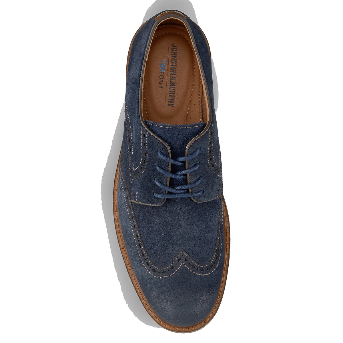 JOHNSTON & MURPHY RIPLEY WINGTIP NAVY SUEDE - MENS
