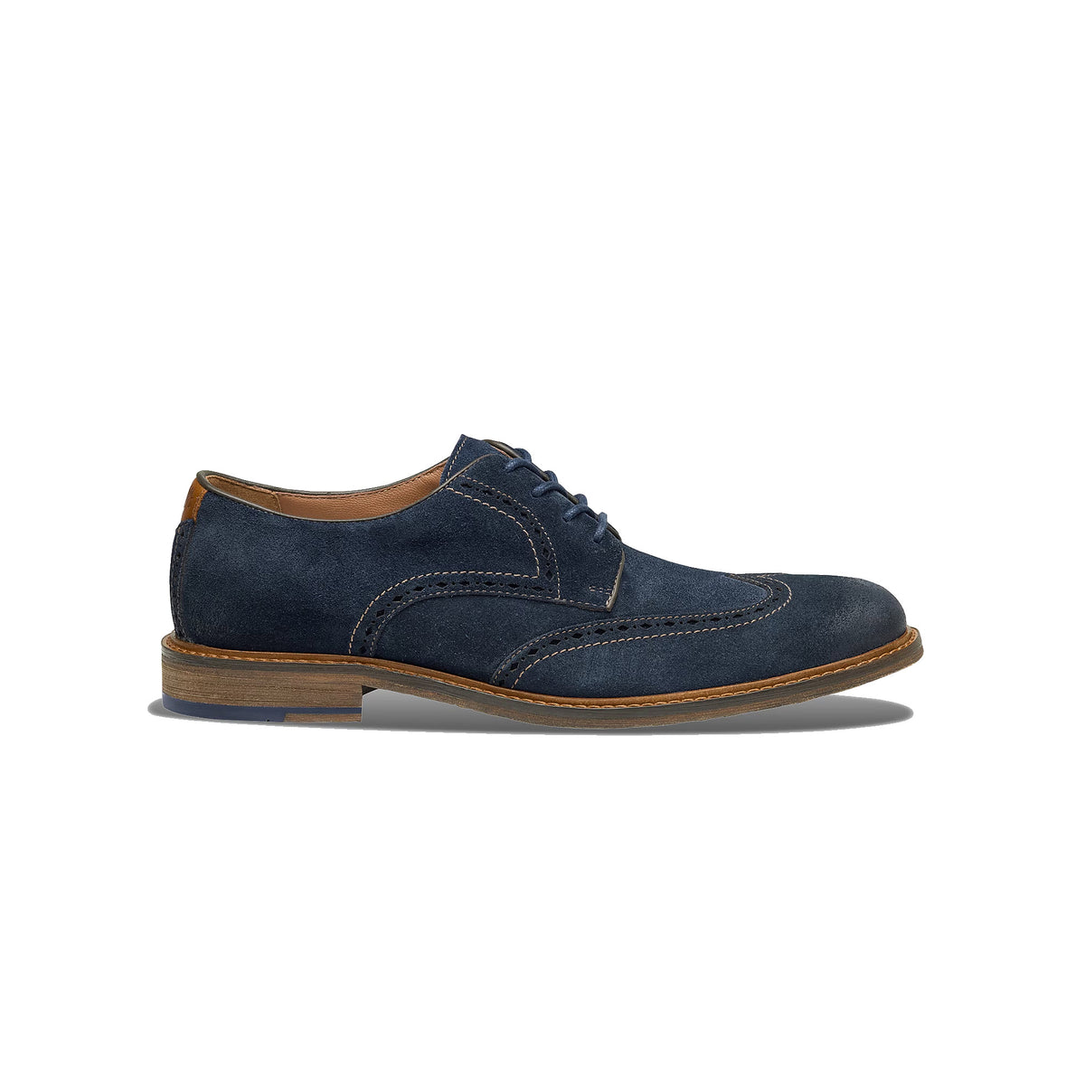 JOHNSTON & MURPHY RIPLEY WINGTIP NAVY SUEDE - MENS