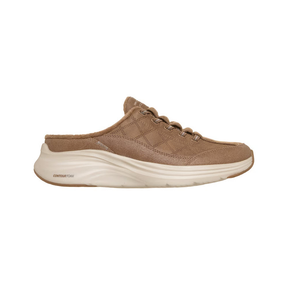SKECHERS CONTOUR FOAM COZY OPEN BACK SNEAKER CHESTNUT - WOMENS