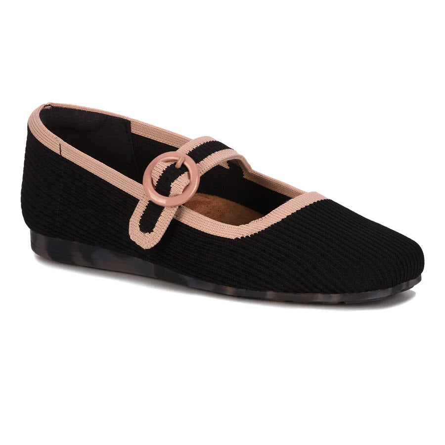 ROS HOMMERSON NAOMI KNIT MARY JANE BLACK TAUPE - WOMENS