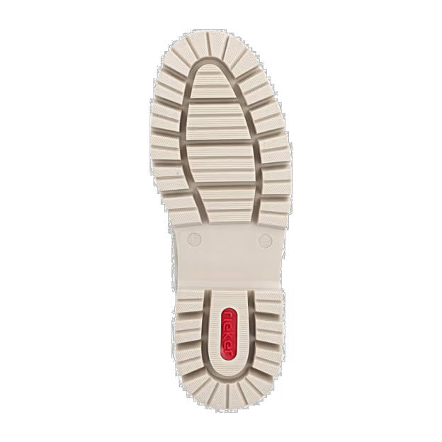 RIEKER KNIT TOP FOLD OVER LUGGED BOOT CREAM - WOMENS
