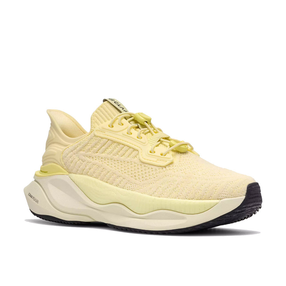 CLARKS PACE RISE BUNGEE LACE SNEAKER PALE YELLOW - WOMENS