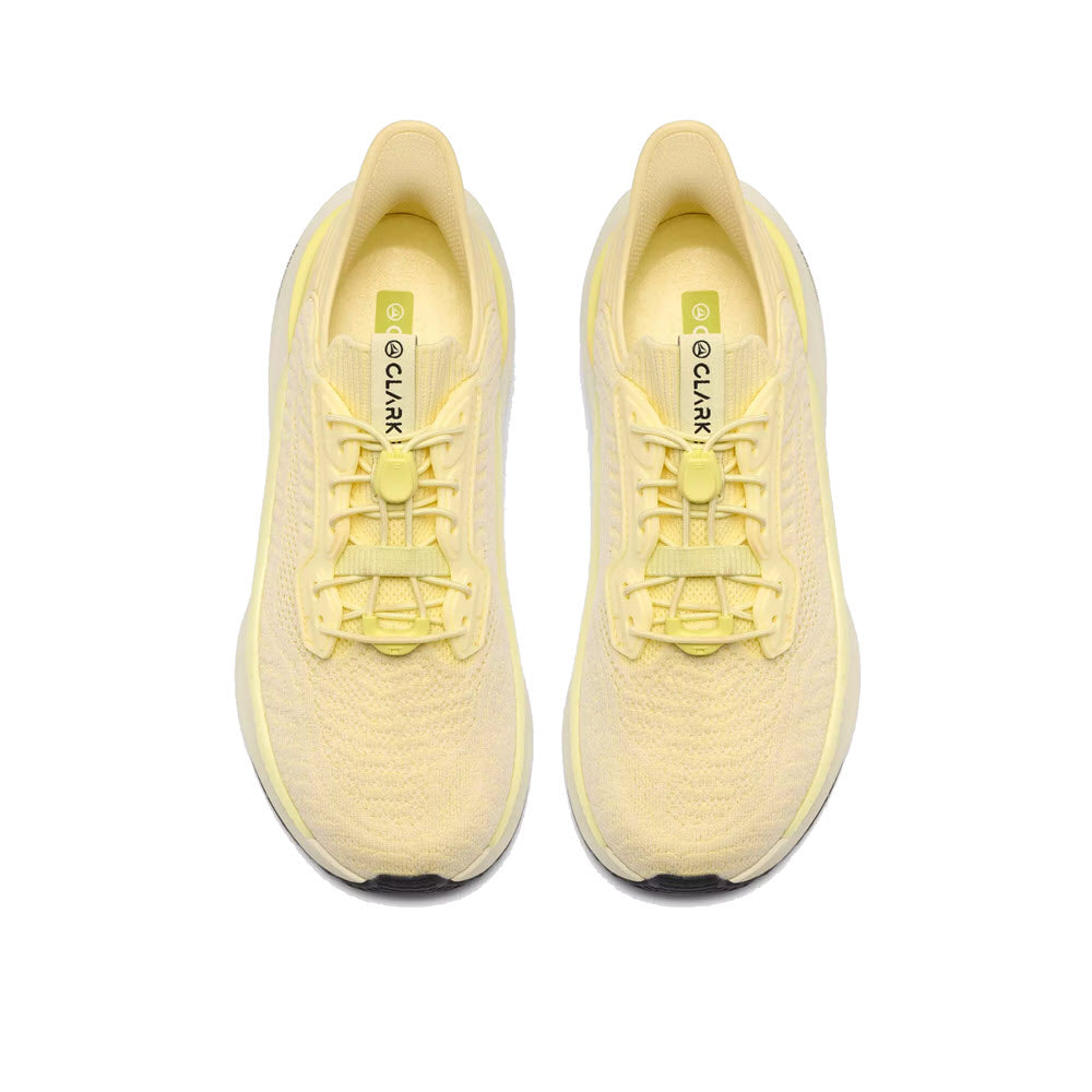 CLARKS PACE RISE BUNGEE LACE SNEAKER PALE YELLOW - WOMENS