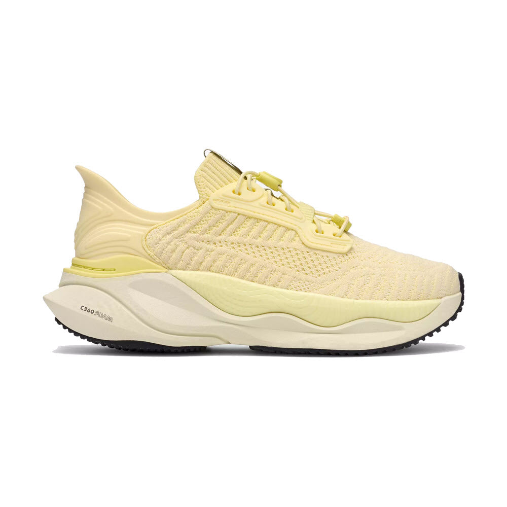 CLARKS PACE RISE BUNGEE LACE SNEAKER PALE YELLOW - WOMENS