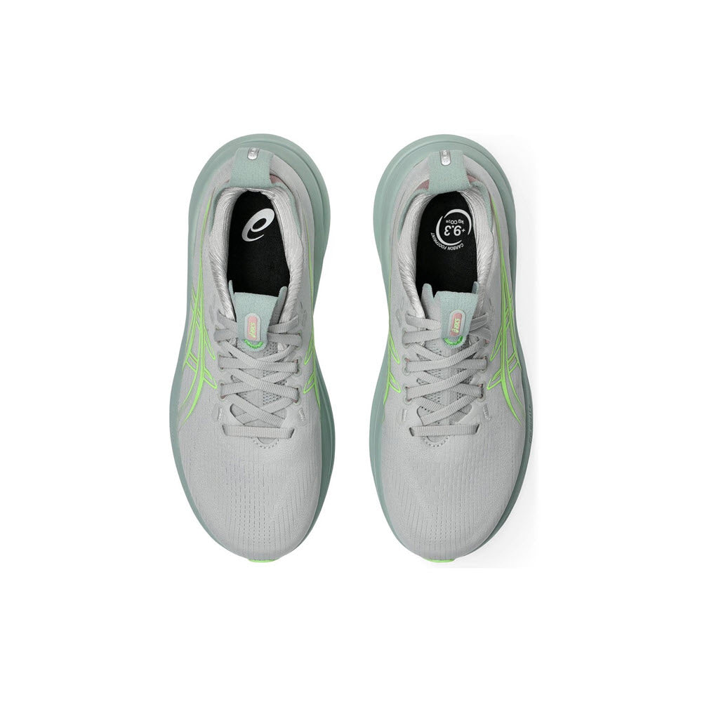 ASICS GEL NIMBUS 28 CLOUD GREY/ILLUMINATE GREEN - WOMENS