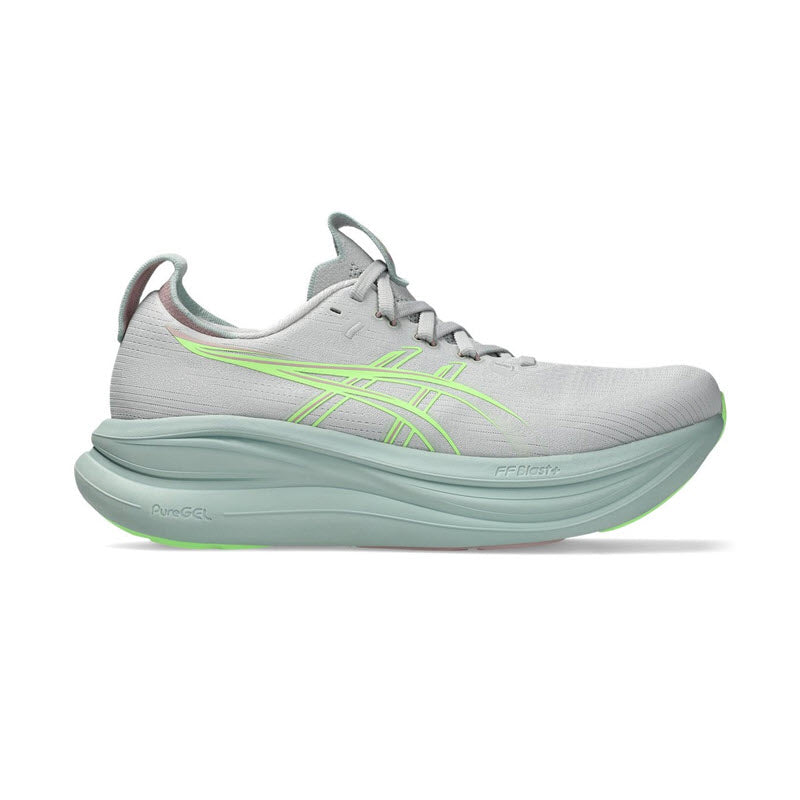 ASICS GEL NIMBUS 28 CLOUD GREY/ILLUMINATE GREEN - WOMENS