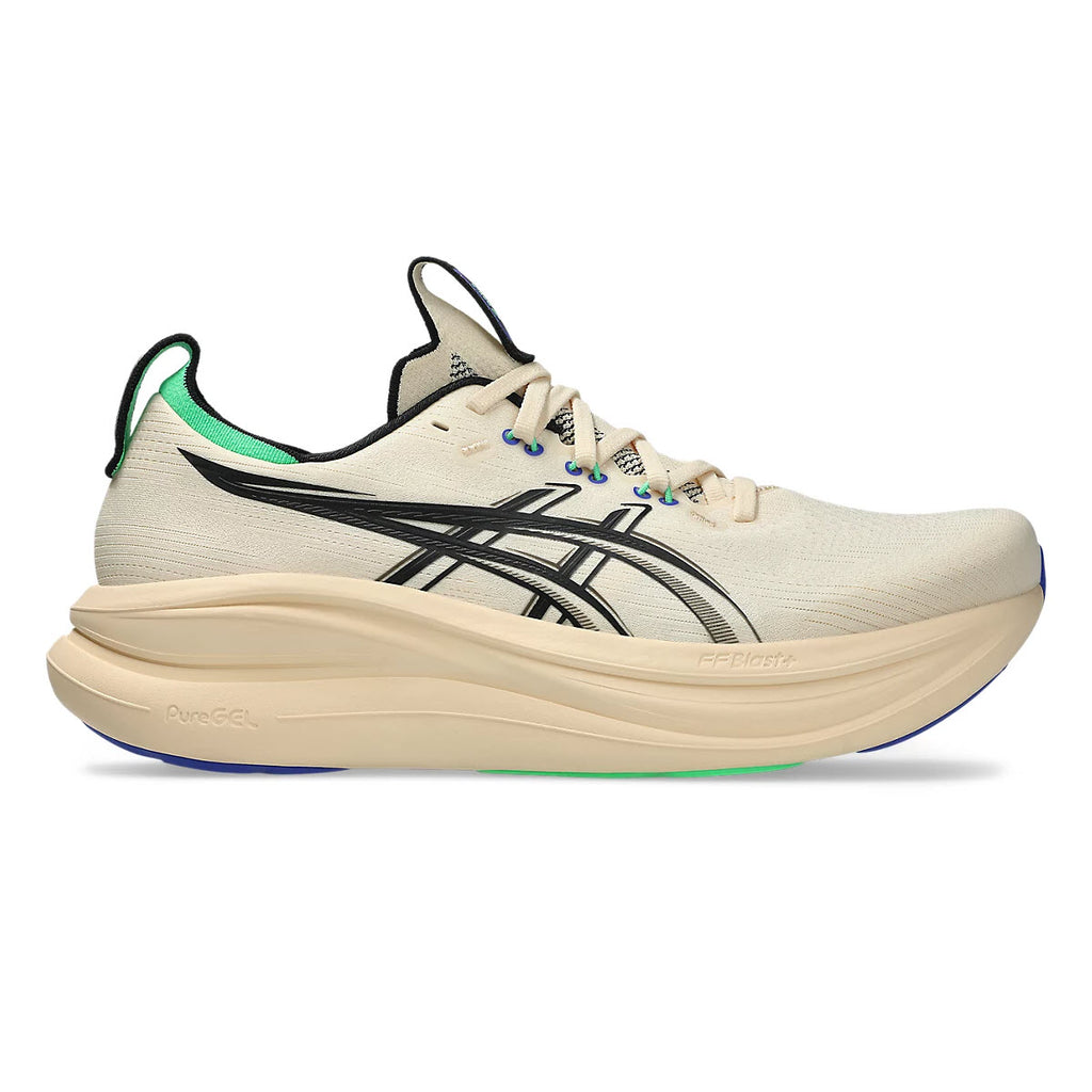 スパイク・シューズ ASICS GEL-NIMBUS 28 ASICS GEL-NIMBUS 28 CREAM/BLACK - MENS - Lamey Wellehan Shoes