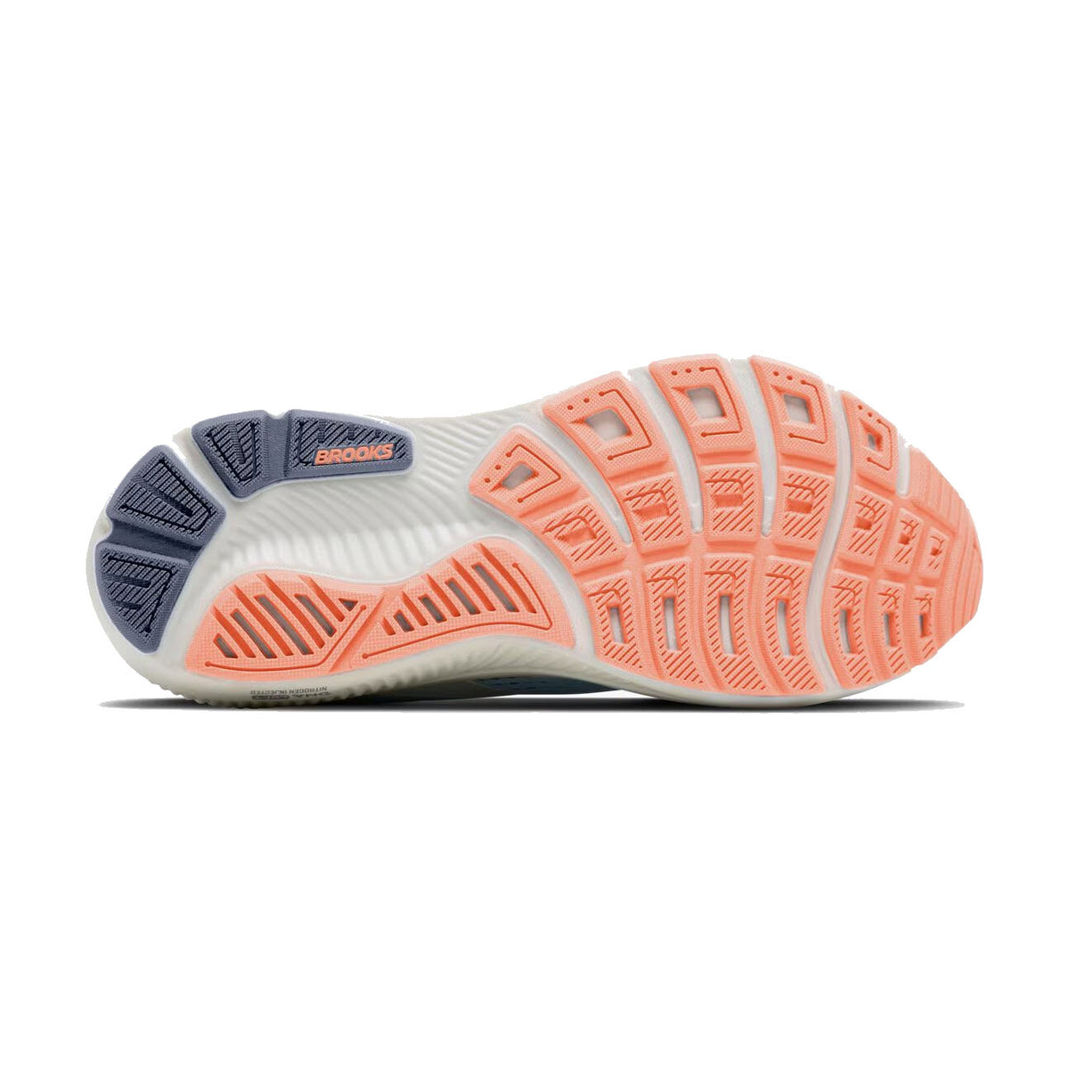 BROOKS GHOST 18 WHITE/CYBER PEACH/GREY - WOMENS