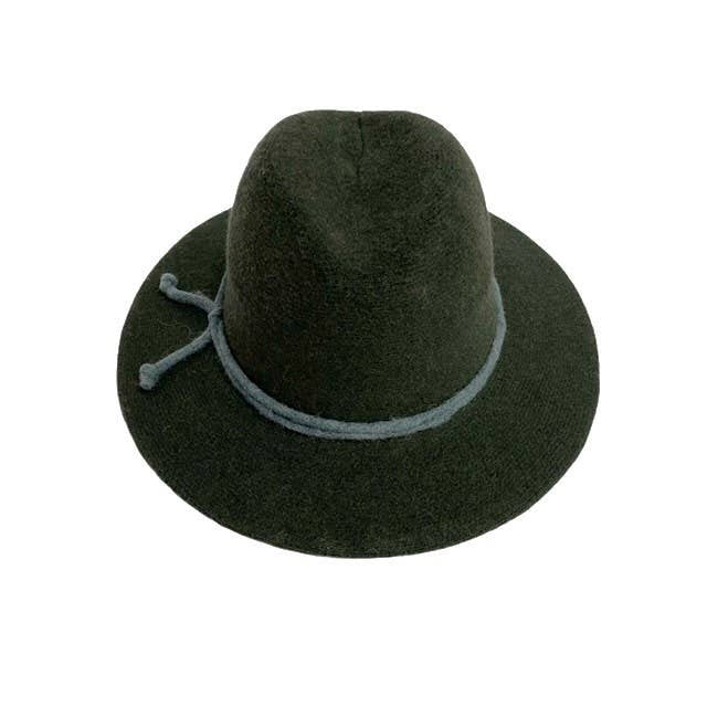 SHIHREEN FEDORA BRIM HAT ROPE TRIM OLIVE
