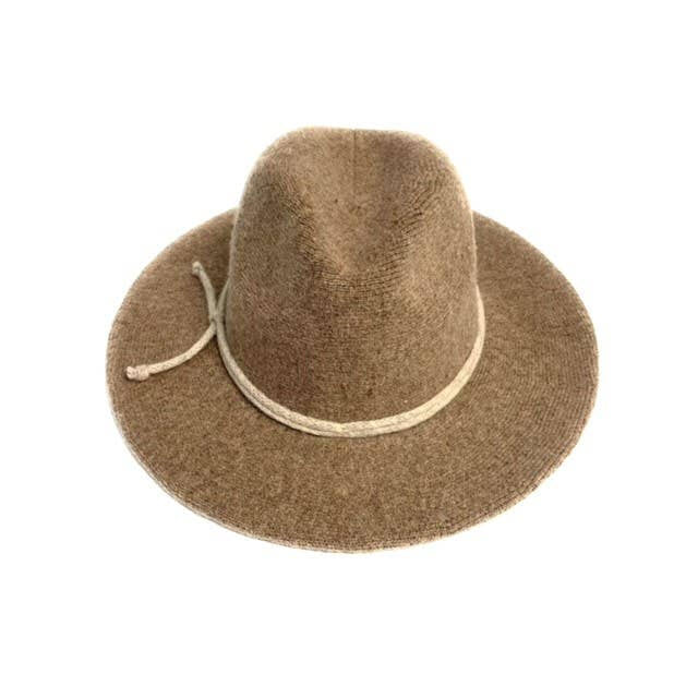 SHIHREEN FEDORA BRIM HAT ROPE TRIM TAUPE