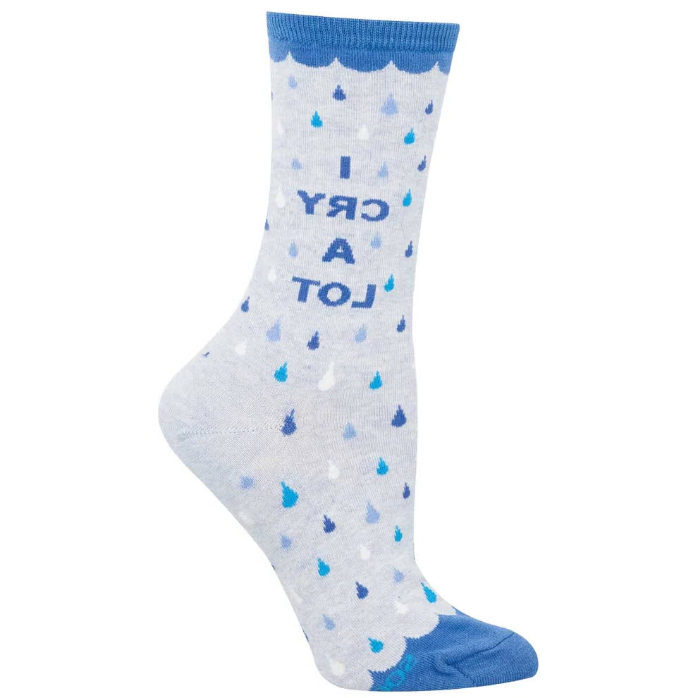 SOCKSMITH I CRY ALOT CREW SOCKS BLUE - WOMENS