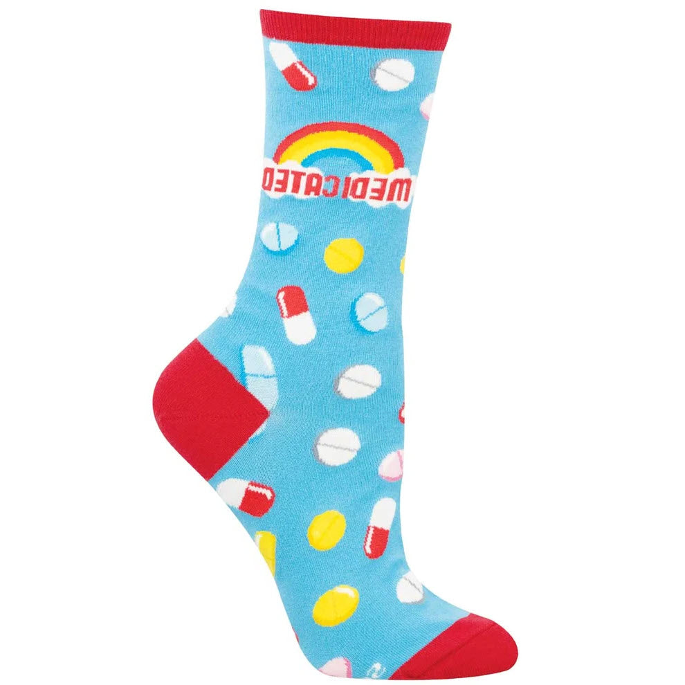 SOCKSMITH MEDICATED BLUE CREW SOCKS - WOMENS