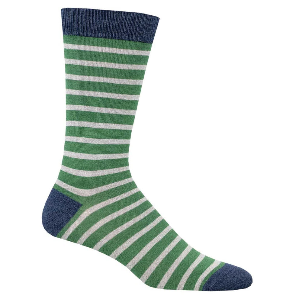 SOCKSMITH SAILOR STRIPE CREW SOCKS GREEN - MENS
