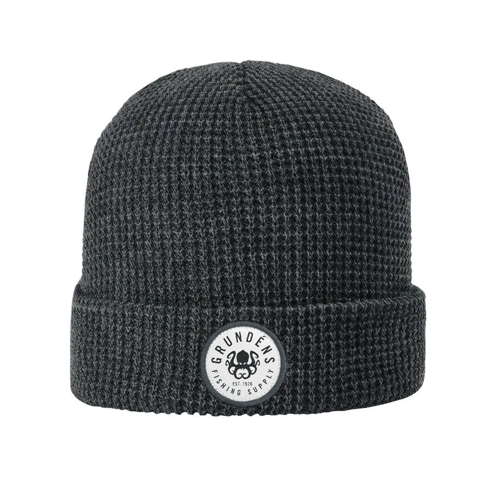 GRUNDENS WAFFLE BEANIE KRACKEN HEATHER CHARCOAL