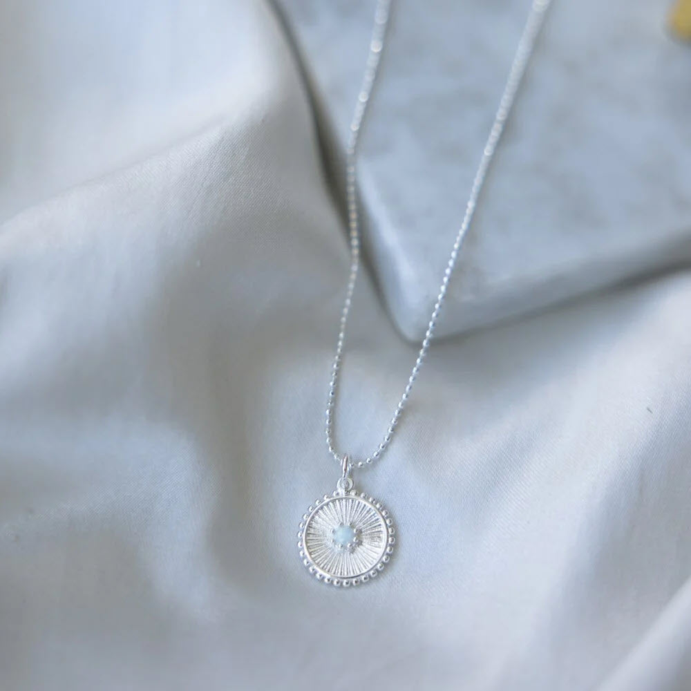 GLEE LINA NECKLACE OPALITE SILVER