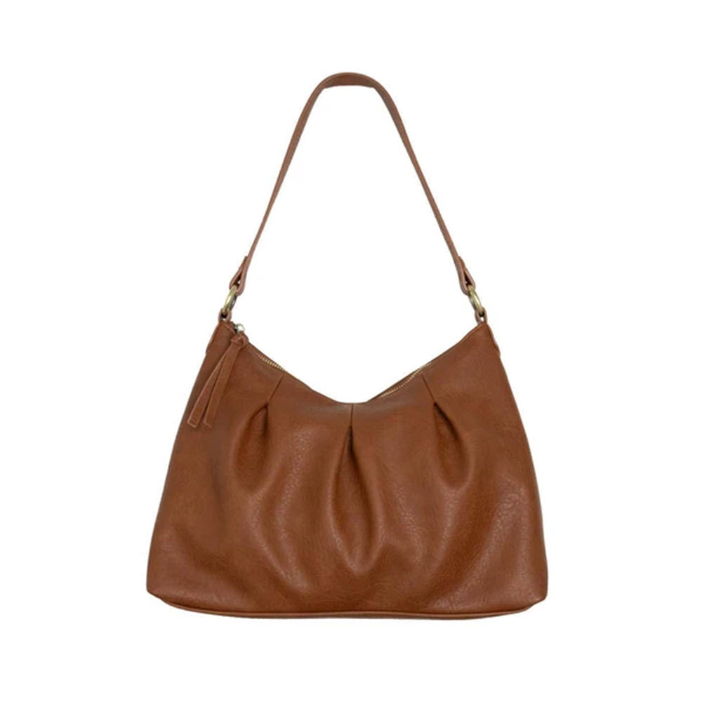 JOY SUSAN SASHA PLEATED HOBO CROSSBODY SADDLE