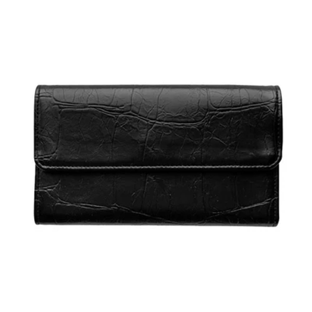 JOY SUSAN CROC MARNIE MINI TRIFOLD WALLET BLACK
