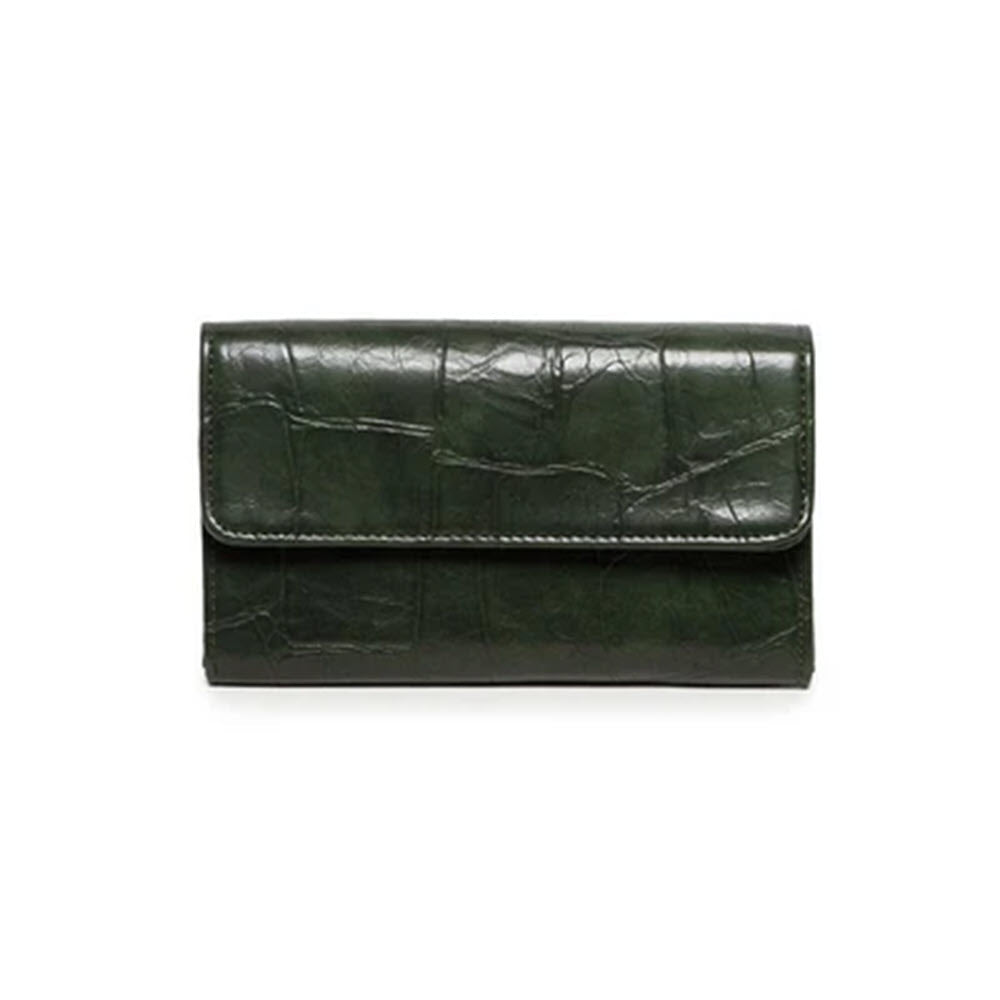 JOY SUSAN CROC MARNIE MINI TRIFOLD WALLET GREEN