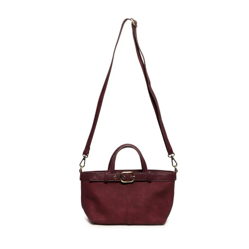 JOY SUSAN ASPYN SMALL BELTED TOTE CROSSBODY BURGUNDY