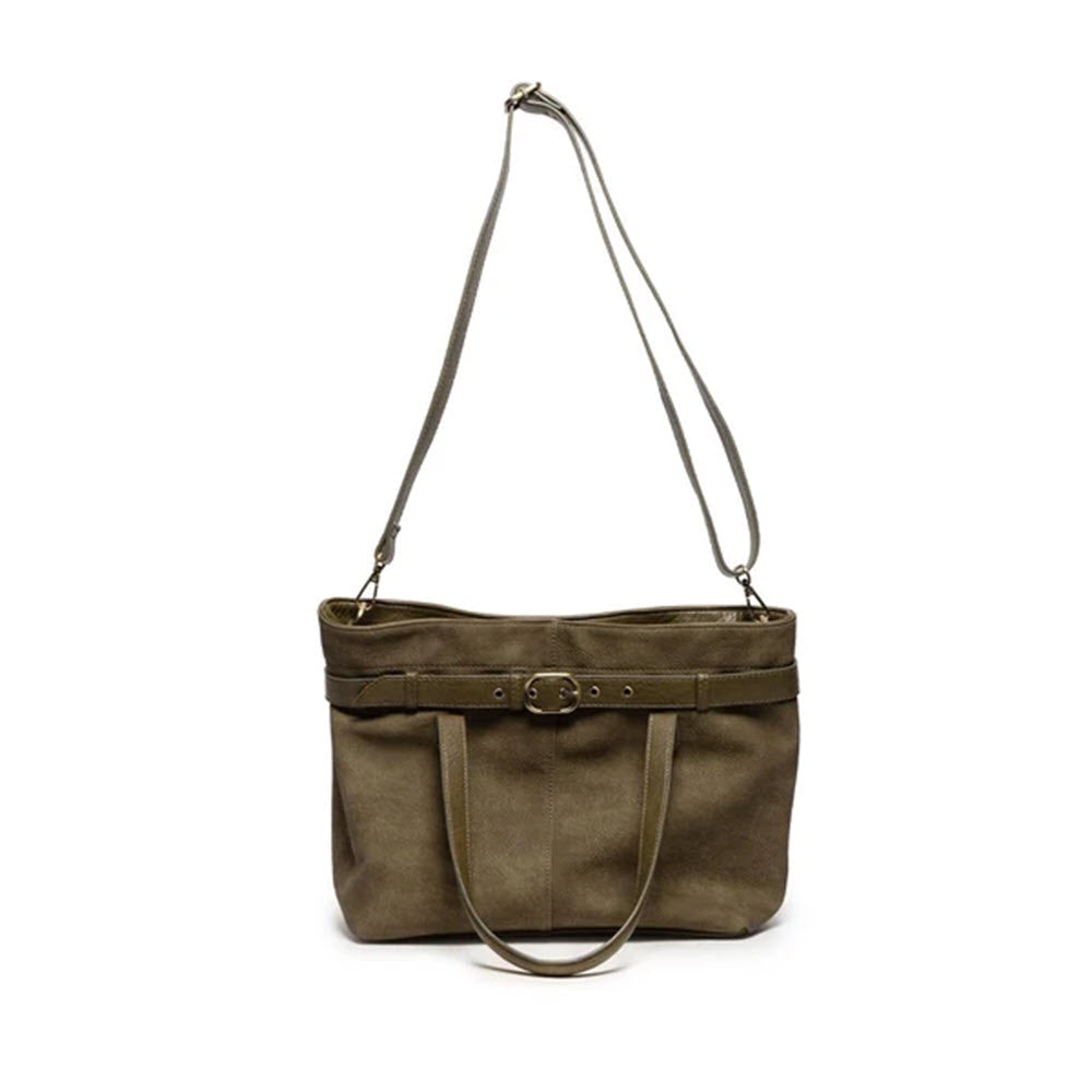 JOY SUSAN GENEVA MEDIUM BELTED TOTE CROSSBODY BAG OLIVE