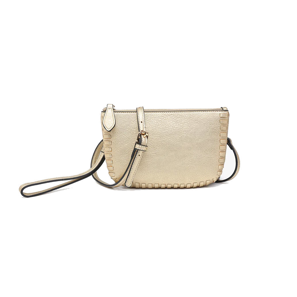 JEN & CO BONNIE CLUTCH/CROSSBODY BAG GOLD