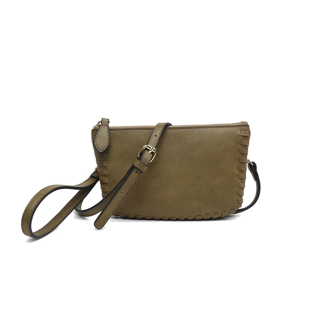 JEN & CO BONNIE CLUTCH/CROSSBODY BAG OLIVE