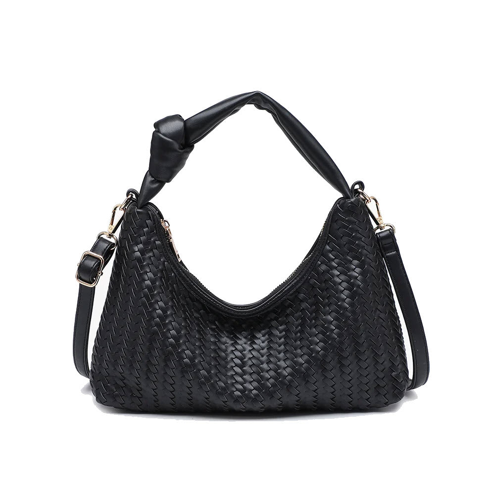 JEN & CO MORGAN WOVEN CROSSBODY BLACK