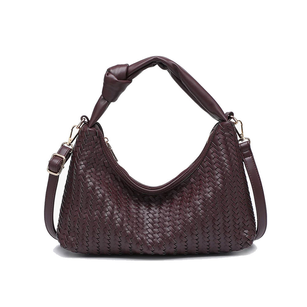 JEN & CO MORGAN WOVEN CROSSBODY CHERRY LACQUER