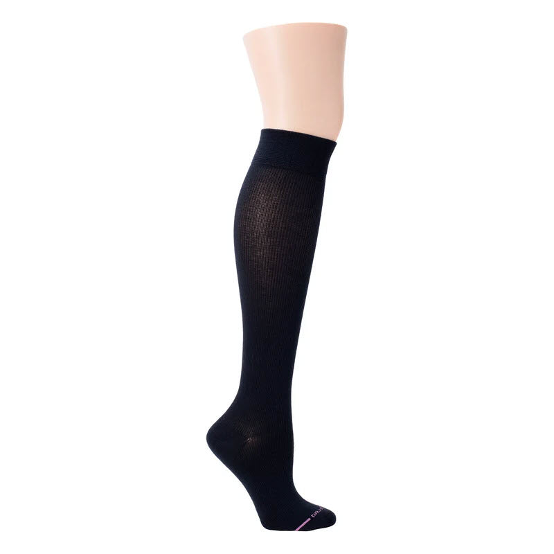 DR MOTION BASIC KNEE HIGH SOLID BLACK - WOMENS